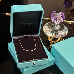 Tiffany & Co. Gold T Smile Pendant Necklace